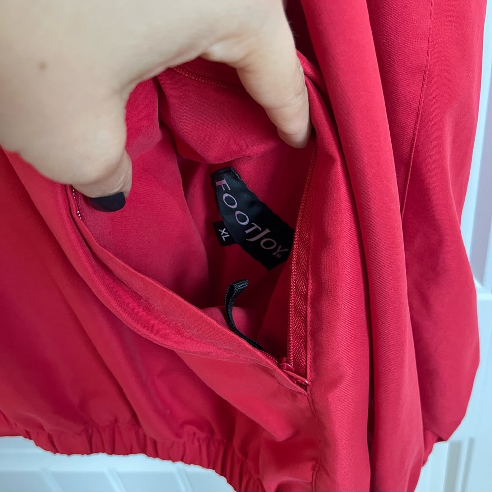 Footjoy FJ Men's Windbreaker Pullover Red Long Sleeve Golf XL active performance - Picture 5 of 7